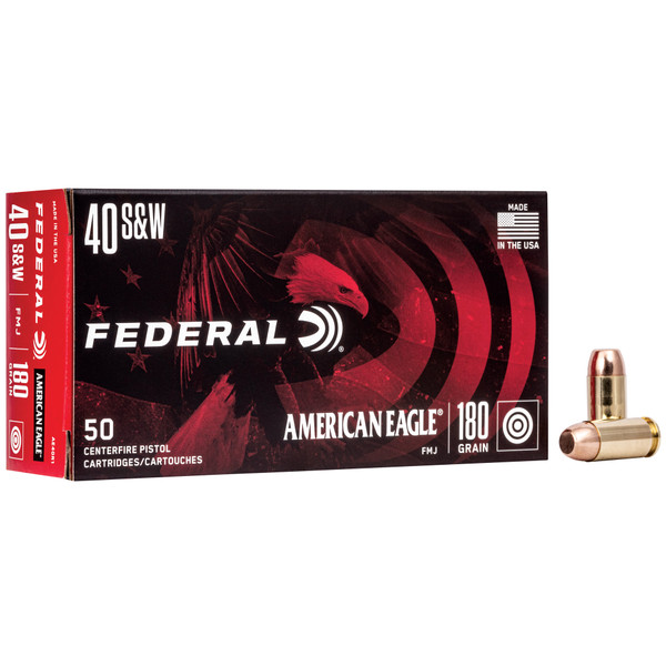 FEDERAL AM EAGLE - 40 S&W - 180 GR - FMJ - 50 RDS/BOX