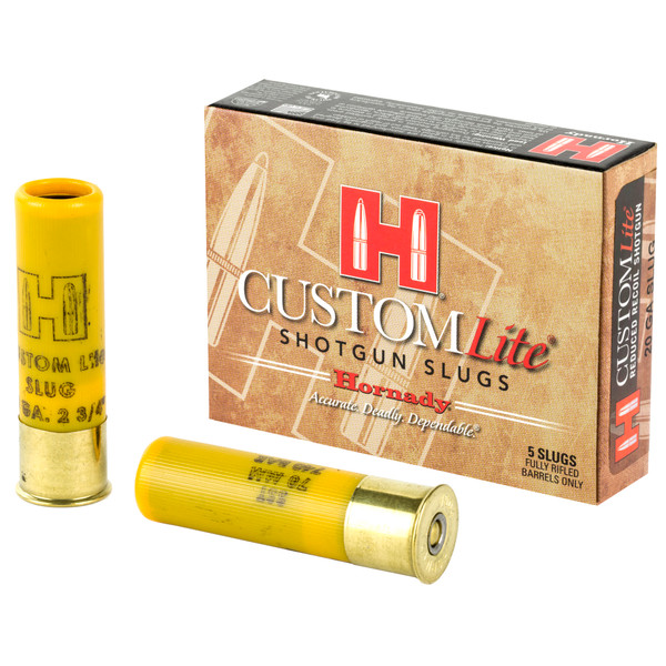 HORNADY CUSTOM LITE - 20 GA - 2.75" - SLUG - 250 GR - 5 RDS/BOX