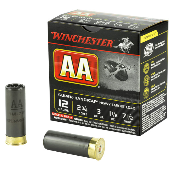 WINCHESTER AA SH HEAVY TARGET - 12 GA - 2.75" - #7.5 - 1 1/8 OZ - 25 RDS/BOX