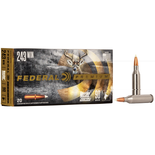 Federal Premium - 243 Winchester - 90gr - Nosler AccuBond - 20 Rds/box