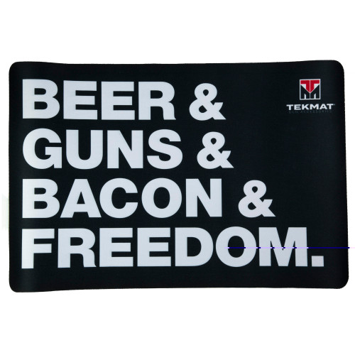 TekMat Gun Cleaning Mat Beer Guns Bacon Freedom 11x17 Black