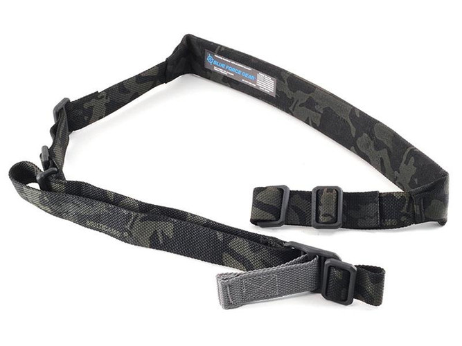 BLUE FORCE VICKERS 221 PADDED SLING - QD - RED SWIVEL - 1 POINT / 2 POINT - MULTICAM BLACK