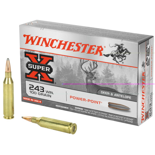 WINCHESTER 243 WIN - 100 GR - POWER POINT - 20 RDS/BOX