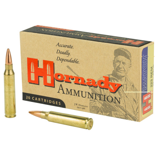 HORNADY 223 REM -75 GR - BTHP -20 RDS/BOX