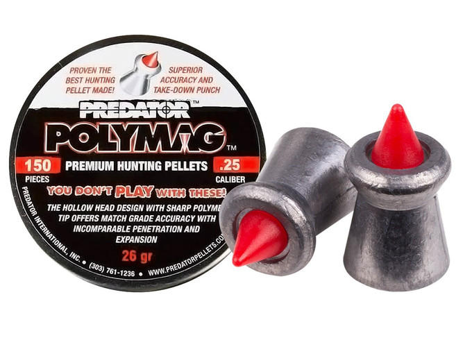 PREDATOR POLYMAG - .25 CAL - POLYMER TIP - 26 GR - 150/tin
