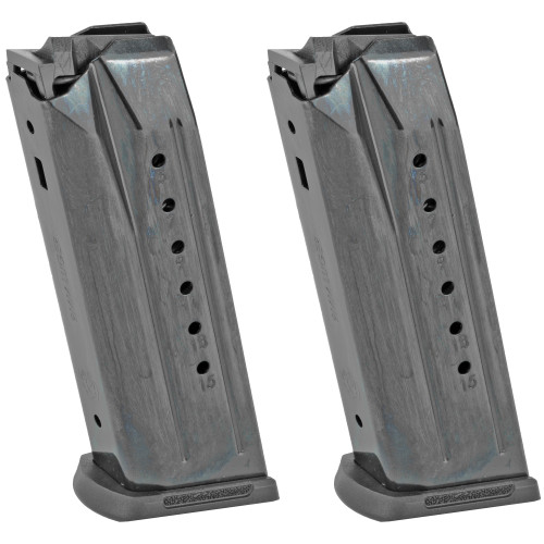 RUGER SECURITY-9/PC MAGAZINE - 9MM - 10 ROUND CAPACITY - 15 ROUND BODY - 2PK - STEEL - BLACK