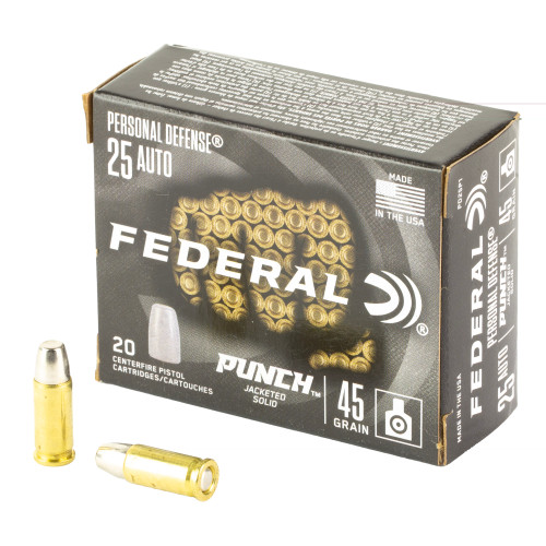 Federal Punch - 25 Auto - 45gr - Sld - 20 Rds/box