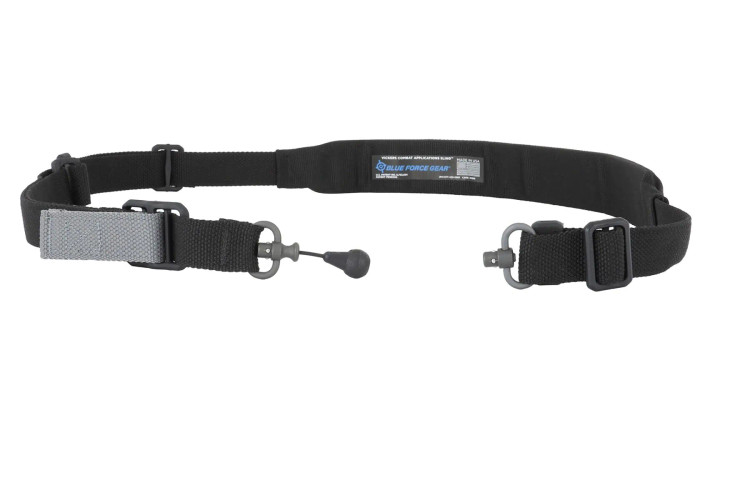 BLUE FORCE VICKERS 221 PADDED SLING - QD - RED SWIVEL - 1 POINT / 2 POINT - BLACK