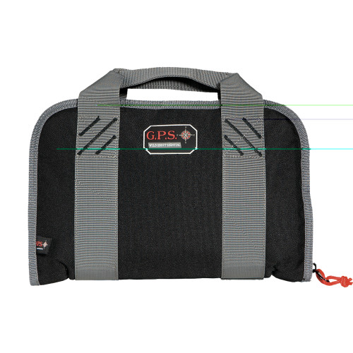 GPS Double Compact Pistol Case in black with lockable heavy-duty zippers