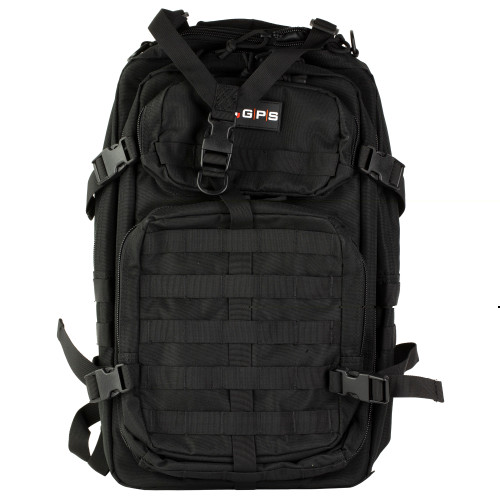 GPS Tactical Bugout Computer Backpack in black with MOLLE webbing