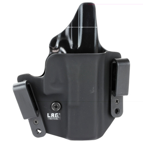 LAG Defender OWB IWB holster for Glock 19 in black right-hand