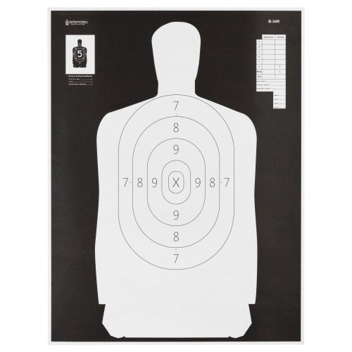 Action Target B34 Black White Silhouette Targets 100-Pack for shooting practice