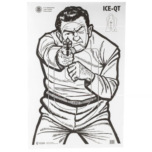 Action Target Customs and Immigration Enforcement Paper Shooting Targets 100-Pack