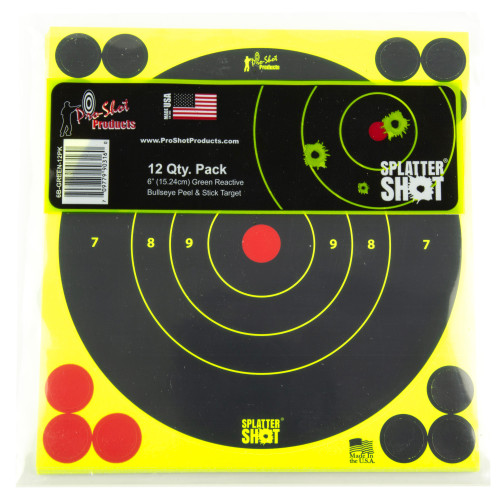 Pro-Shot 6-inch green bullseye targets 12-pack on white background