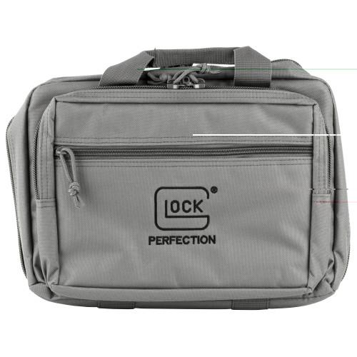 Glock OEM 2-Pistol Range Bag in gray with magazine holders