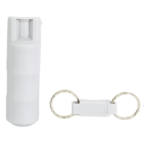 Sabre Pepper Spray Light Gray Hard Case Clam Pack front view