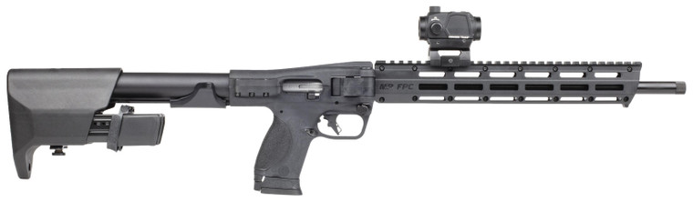 Smith & Wesson M&P FPC 9MM black semi-automatic rifle with red dot
