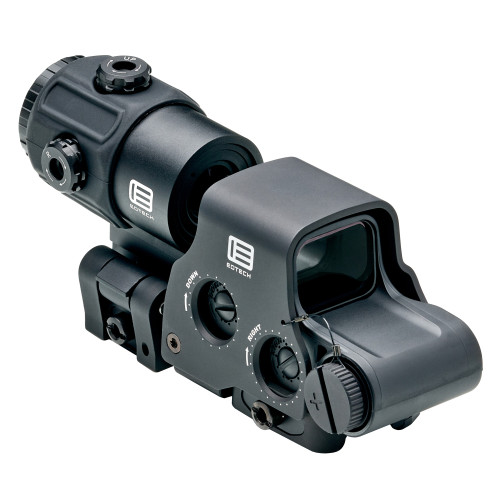 Eotech - 68 MOA/1 MOA - Red - Holographic - EXPS3-2 with G43 magnifier, 20 daylight settings, 1x to 3x magnification, quick-detach lever - Black