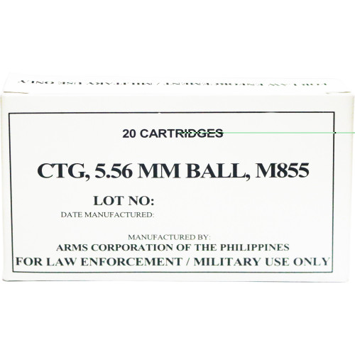 ARMSCOR M855 - 556 NATO - 62 GR - FMJ - 20 RDS/BOX