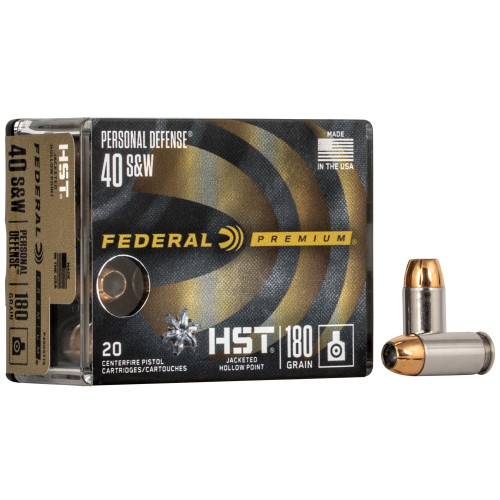 FEDERAL PREMIUM - 40 S&W - 180 GR - HST JHP - 20 RDS/BOX