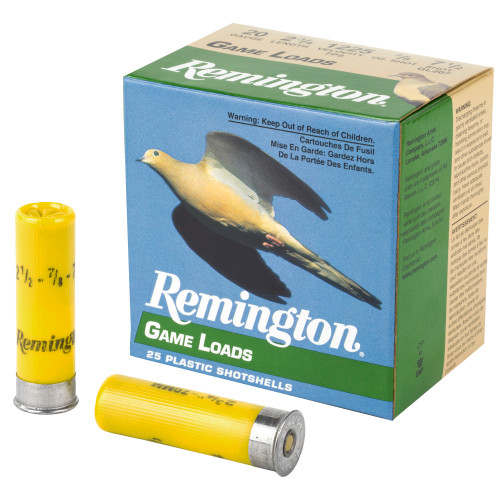 REMINGTON GAME LOAD - 20 GA - 2.75" - #7.5 - 1 OZ - 25 RDS/BOX
