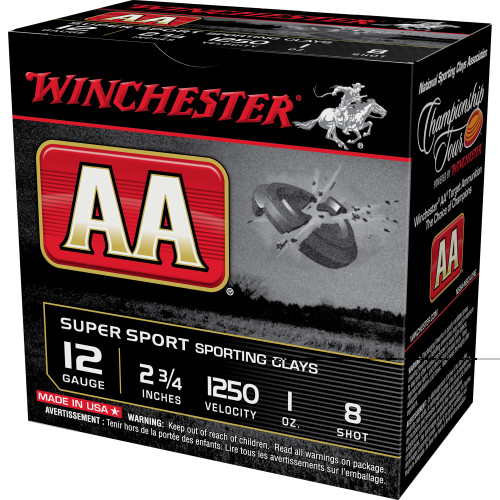 WINCHESTER AA SS SC - 12GA/28GA - 2.75" - #8 - 1 OZ - 25 RDS/BOX