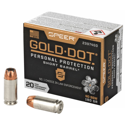 SPEER AMMUNITION - 40 S&W - 180 GR - GOLD DOT HOLLOW POINT - 20 RDS/BOX