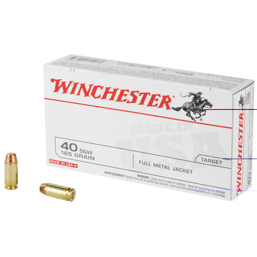 WINCHESTER - 40 S&W - 165 GR - FMJ - 50 RDS/BOX