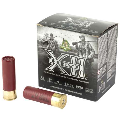 HEVI-SHOT 12 GA - 3" - #4 - 1 1/4 OZ - 25 RDS/BOX