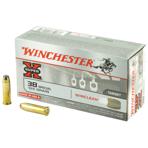 WINCHESTER  - 38 SPL - 125 GR - JACKETED FLAT POINT WINCLEAN - 50 RDS/BOX