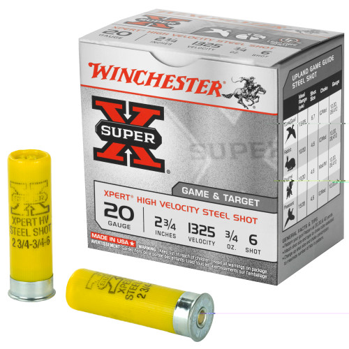 WINCHESTER 20 GA - 2.75" - #6 - 3/4 OZ - 25 RDS/BOX