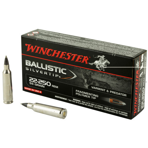 WINCHESTER 22-250 REM - 55 GR - POLYMER TIP - 20 RDS/BOX