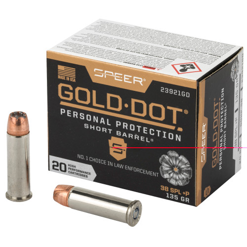 SPEER  - 38 SPECIAL - 135 GR - GOLD DOT HOLLOW POINT - 20 RDS/BOX
