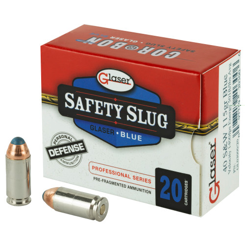 GLASER - 40 S&W - 115 GR - PRE-FRAGMENTED -20 RDS/BOX