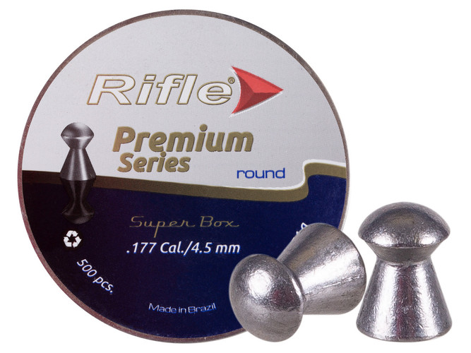 RIFLE PREMIUM - .177 CAL - ROUND PELLET - 8.33 GR - 500/tin