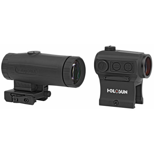 Holosun - 2 MOA - Green - Red Dot Sight - NV compatible, 3x Magnifier, Solar Failsafe - Black