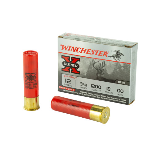 WINCHESTER SUPER-X - 12 GA - 3.5" - #00 BUCK - 18 PEL - 5 RDS/BOX