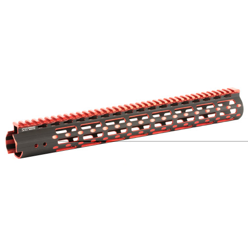 LEAPERS HANDGUARD - 15" - MLOK - BLACK/RED