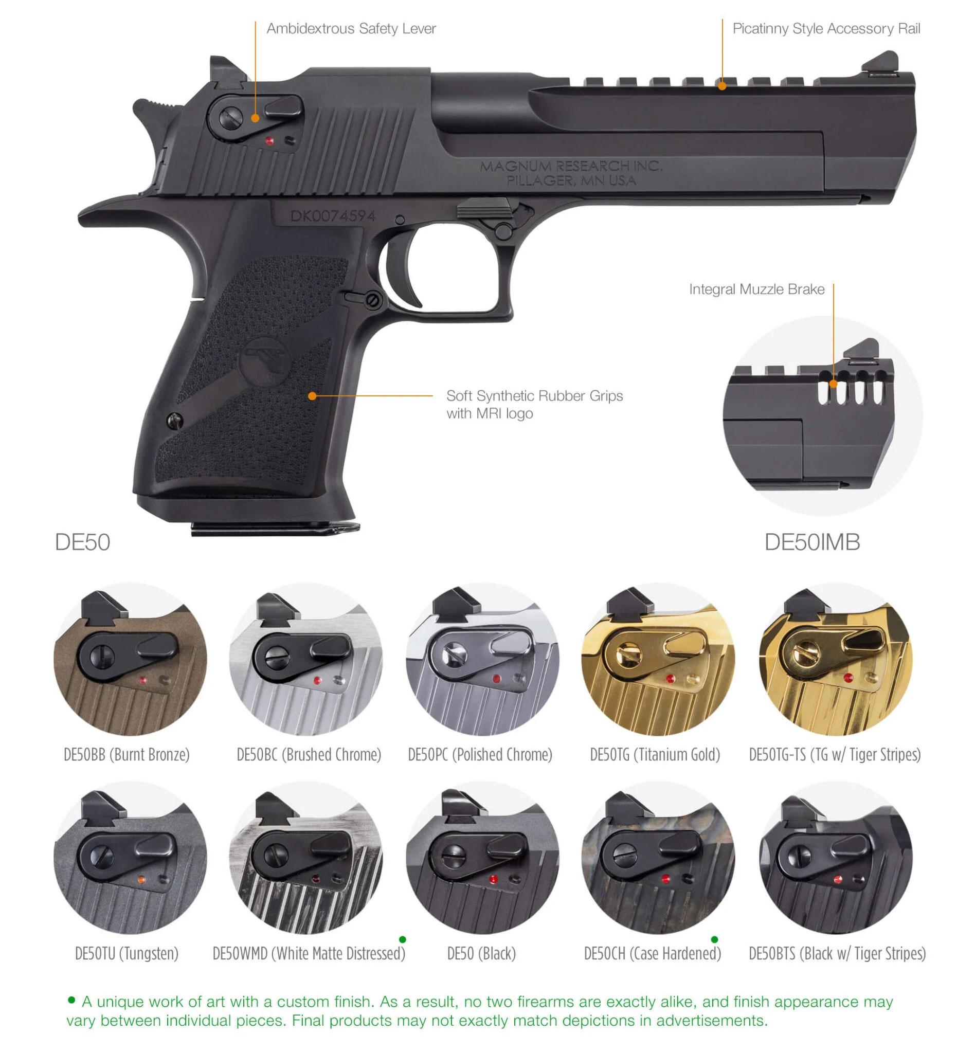 MAGNUM RESEARCH DESERT EAGLE MK19 - 44 MAG - 6 - 8+1 - CA LEGAL - Goodland  Guns