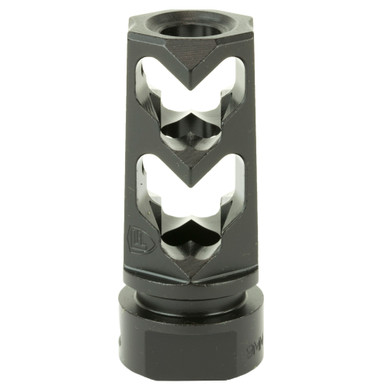 Fortis Manufacturing AR-15 9mm 2-Port Muzzle Brake in Black, 1/2x36 thread pitch