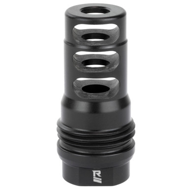 Rugged Suppressors 3 Port Muzzle Brake for AR-15 5.56 NATO in black, front view