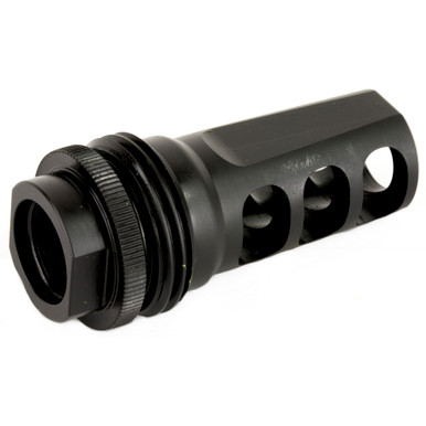 SilencerCo ASR Muzzle Brake .458 Cal 5/8x32 Black 3-Port front angle view