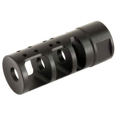 Spike's Tactical R2 AR-10 Muzzle Brake 7.62 NATO 5/8x24 Black Nitride – front angle view