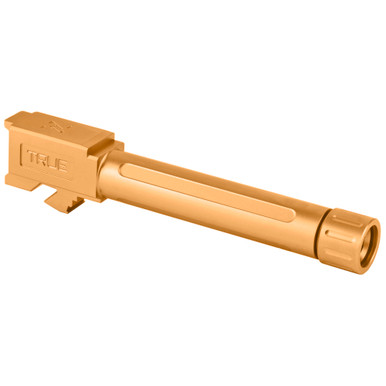 True Precision Glock 19 Gold Threaded Barrel muzzle threading detail