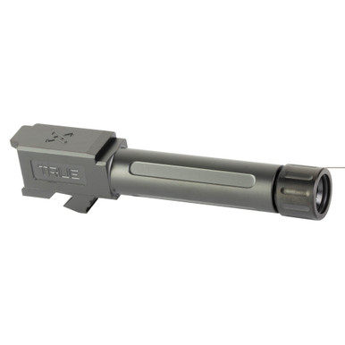 True Precision Glock 26 Threaded Barrel Black DLC - muzzle and threading detail