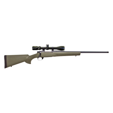 Howa Hogue 270 Win bolt-action rifle in OD Green Hogue stock with threaded barrel