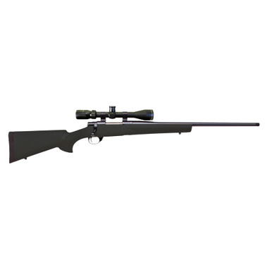 Howa Hogue 30-06 bolt-action rifle with black Hogue OverMolded stock and threaded barrel