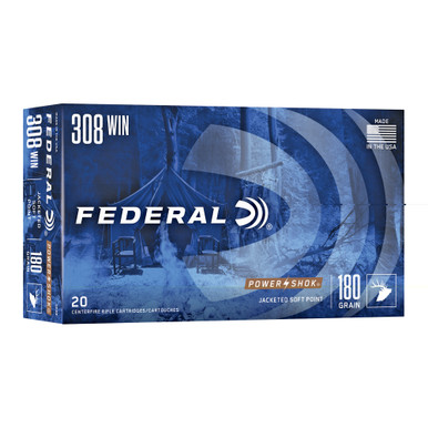 Federal PowerShok 308 Winchester 180 Grain Jacketed Soft Point 20-Round Box