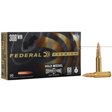 Federal Premium Gold Medal .308 Win 168gr OTM Match Ammunition Box