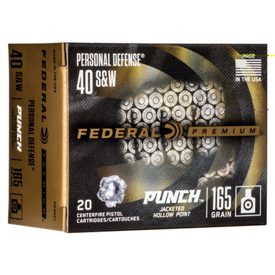 Federal Punch 40 S&W 165 Grain JHP 20-Round Box
